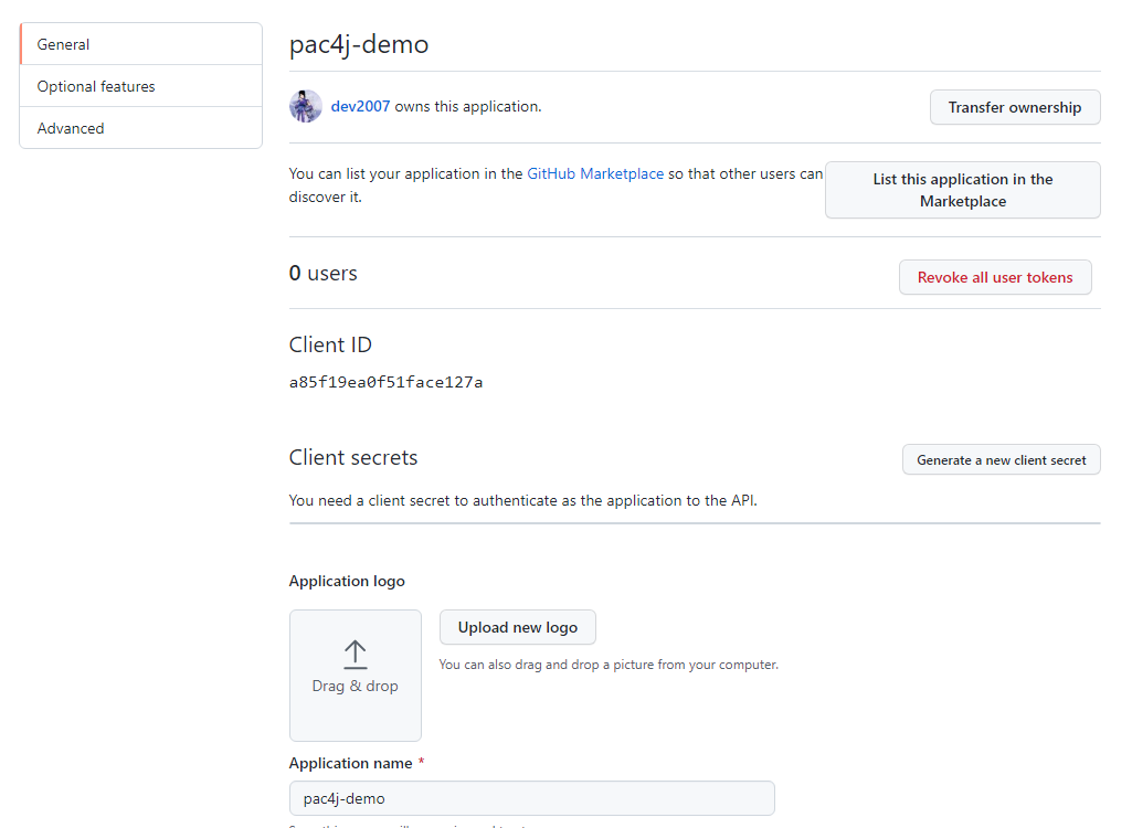 github oauth app client id