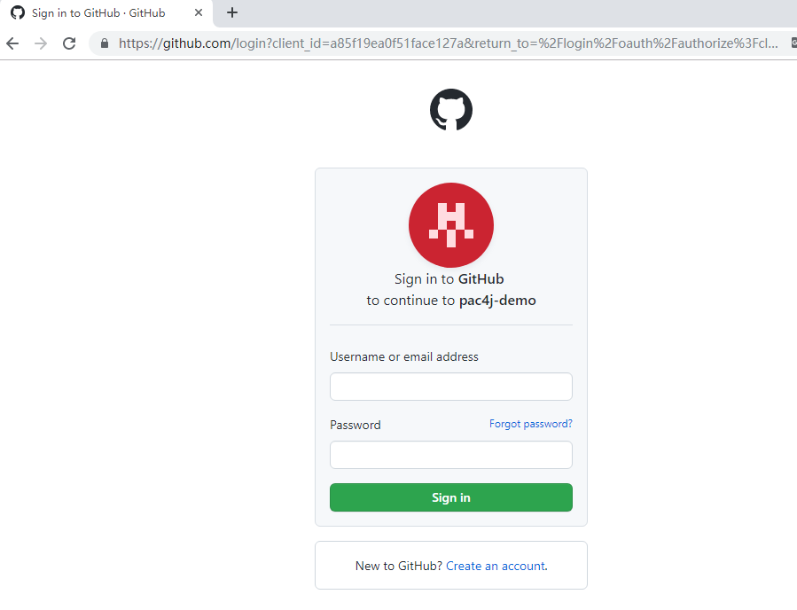 github oauth app auth page